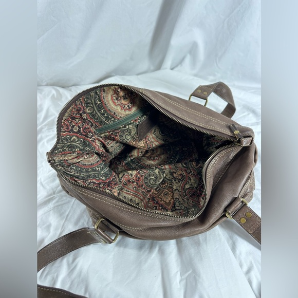 Genuine vintage FOSSIL large brown leather tote bag - Picture 11 of 15